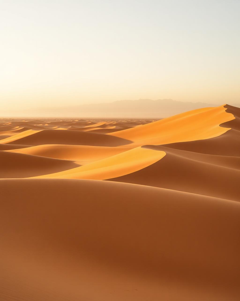 Dunes du désert d'Agafay à la première lumière