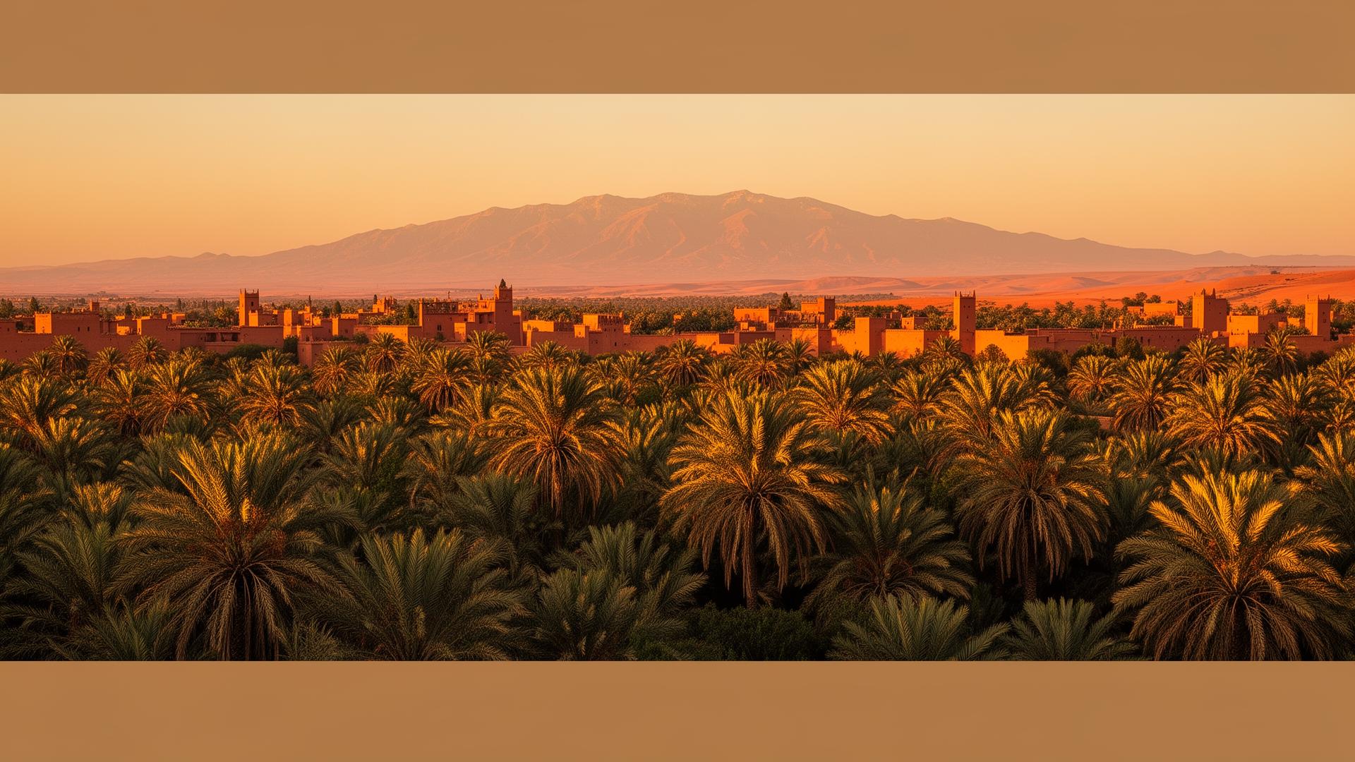 Lumière dorée sur une médina marocaine au crépuscule